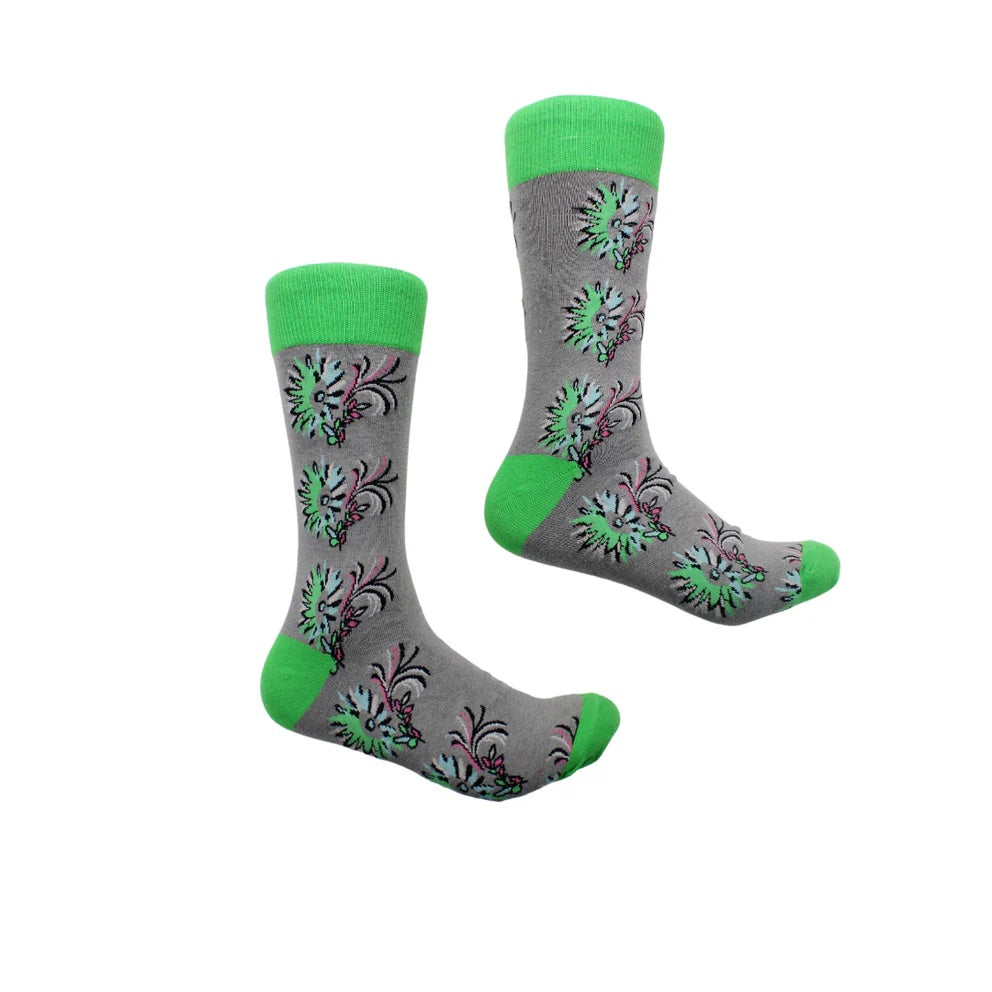 Kenya 1 | Multi Color Grey Floral | Sock