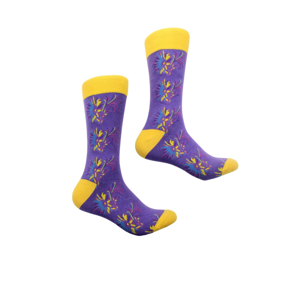 Kenya 2 | Multi Color Purple Floral | Sock