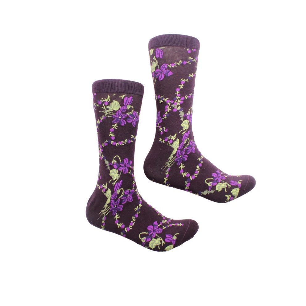 Maldives 3 | Multi Color Plum Floral | Sock (SIZE 7-9)