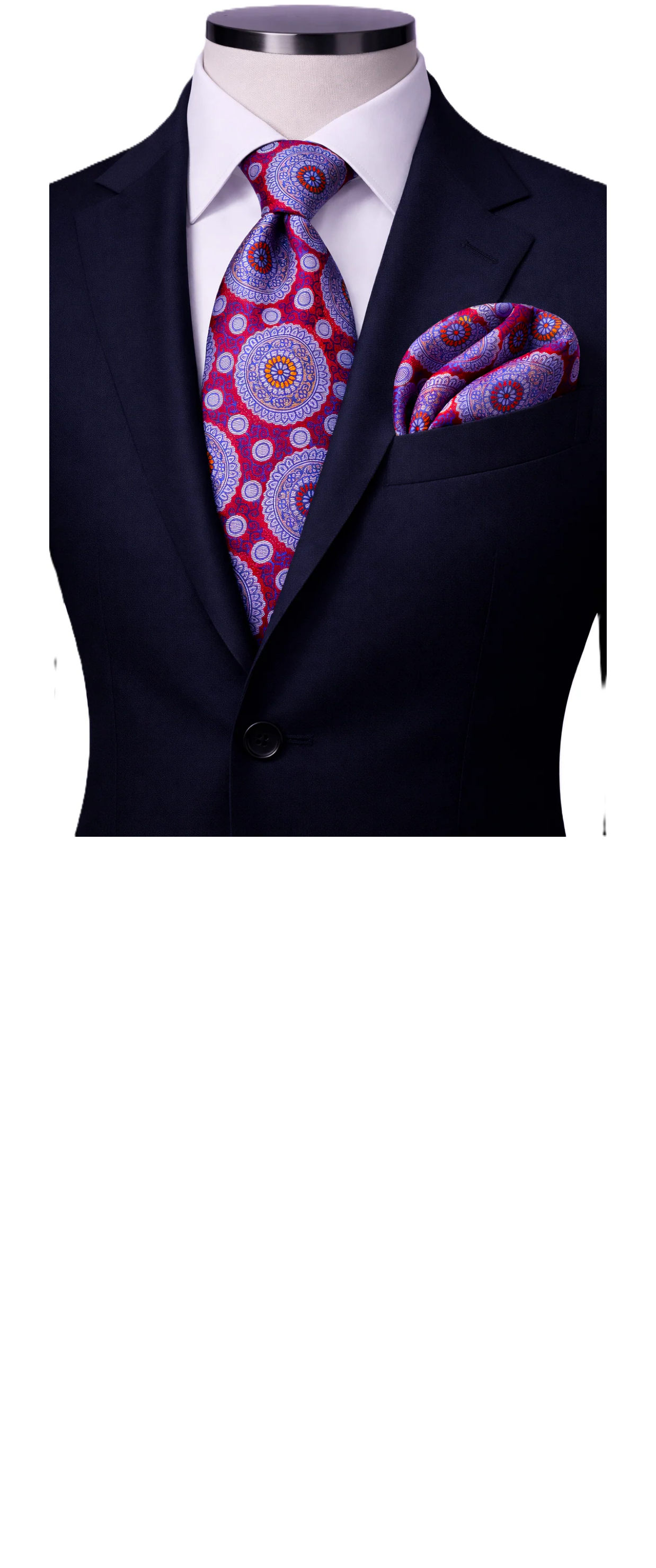 ANTHONY 9 | RED & ROYAL | TIE & POCKET SQAURE