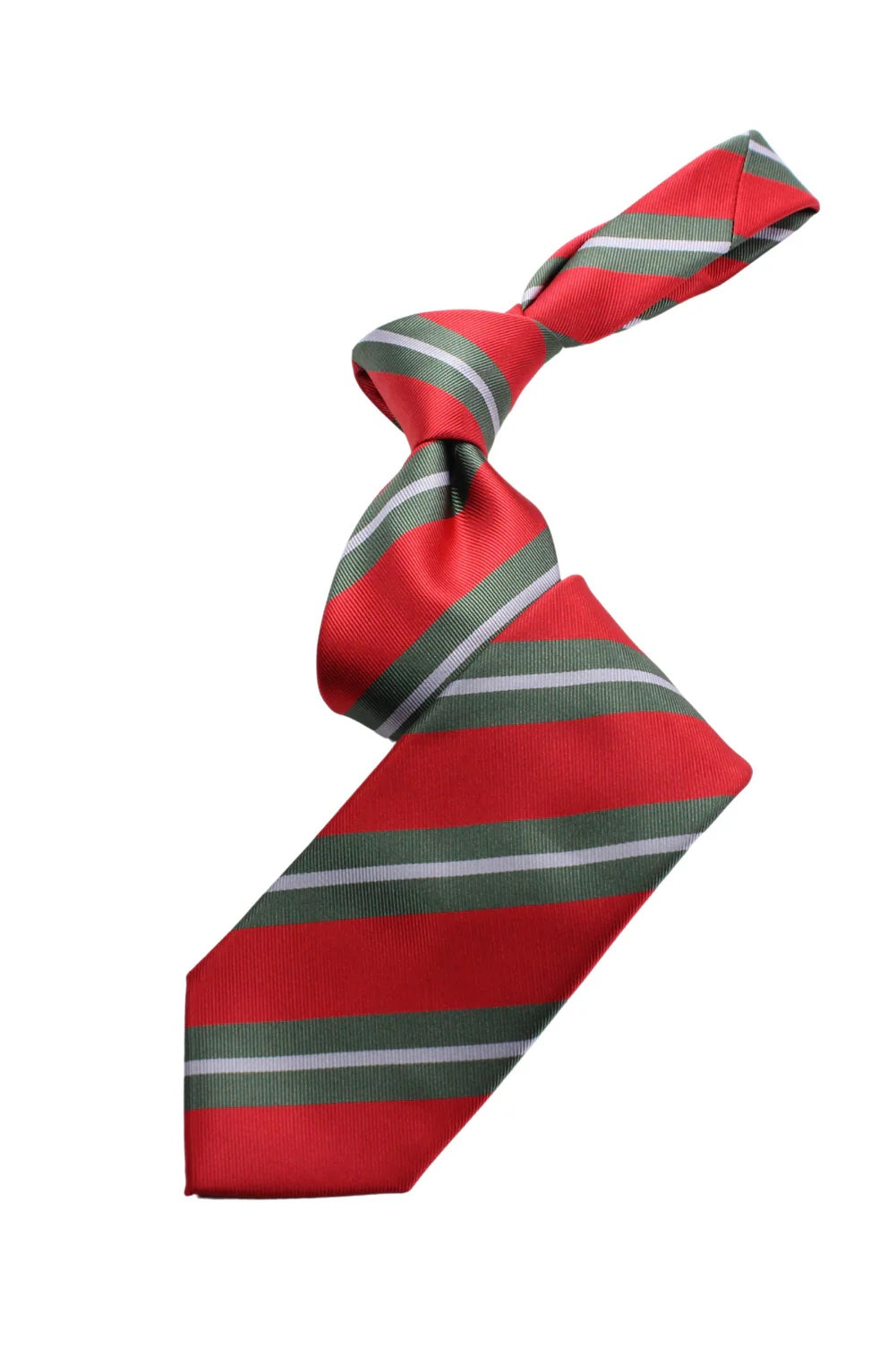 Cario Stripe A2 | Red/Winter Green/Grey | Tie & Pocket Square $99.99 $49.99