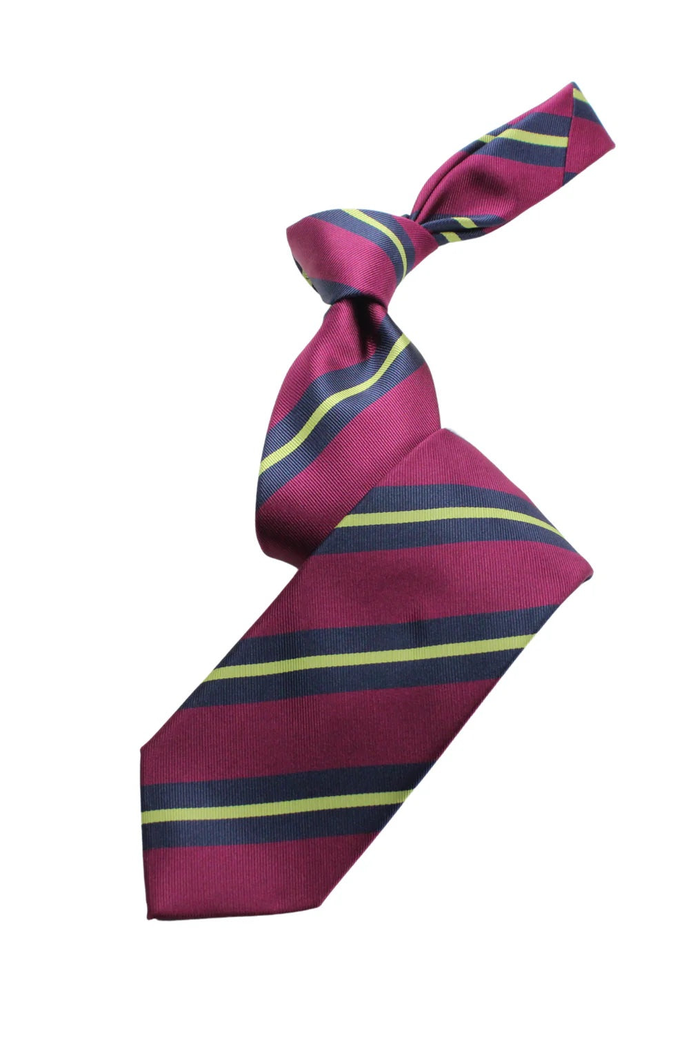 Cario Stripe A3 | Burgundy/Navy/Lime | Tie & Pocket Square