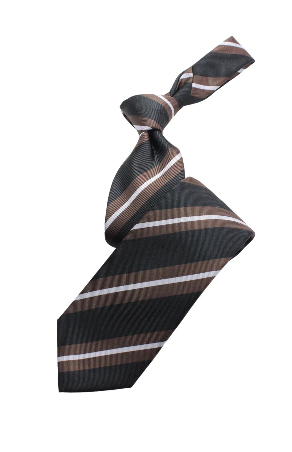 Cario Stripe A6 | Brown/White/Black | Tie & Pocket Square