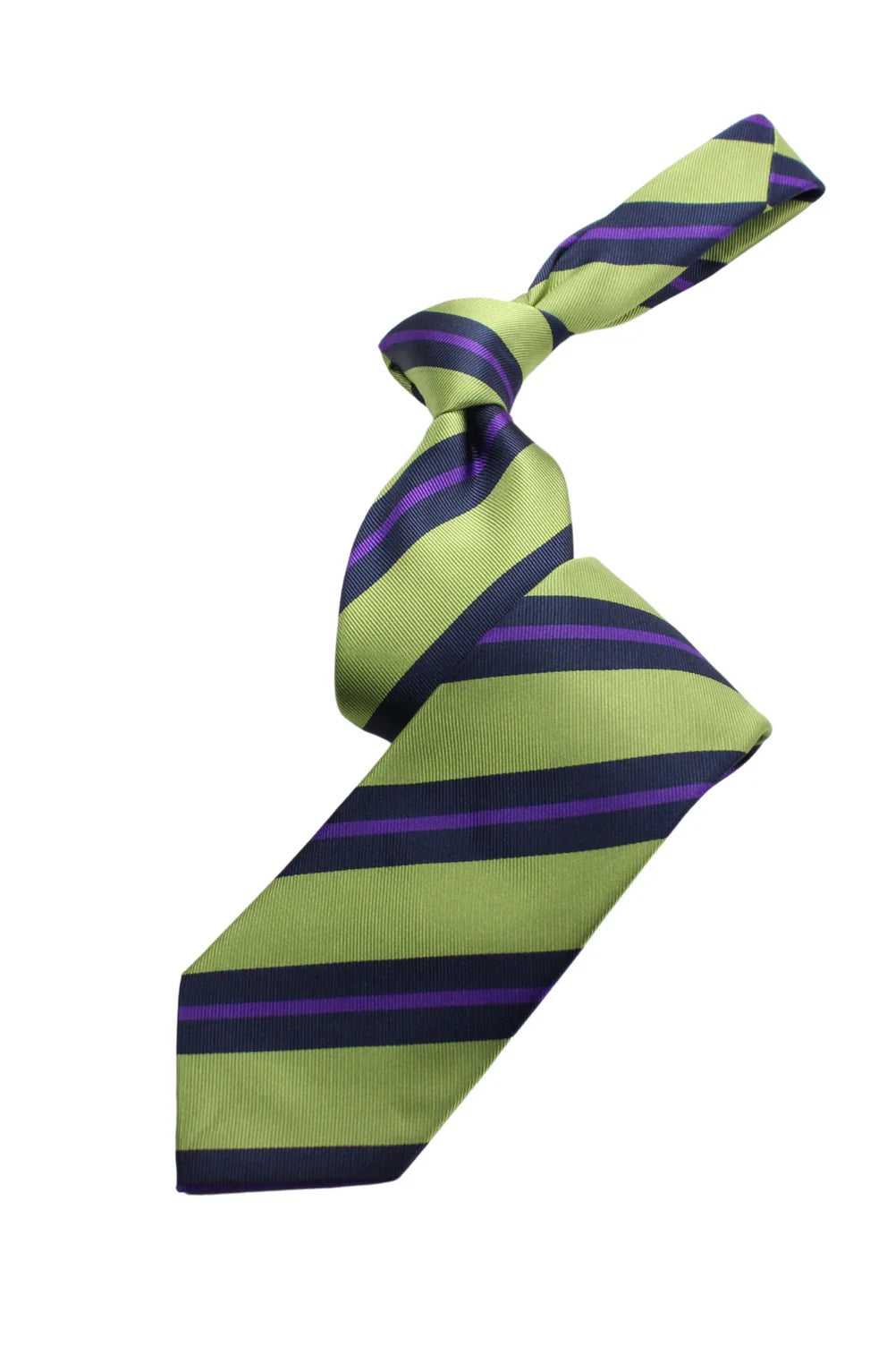 Cario Stripe A7 | Slime Green/Navy/Purple | Tie & Pocket Square