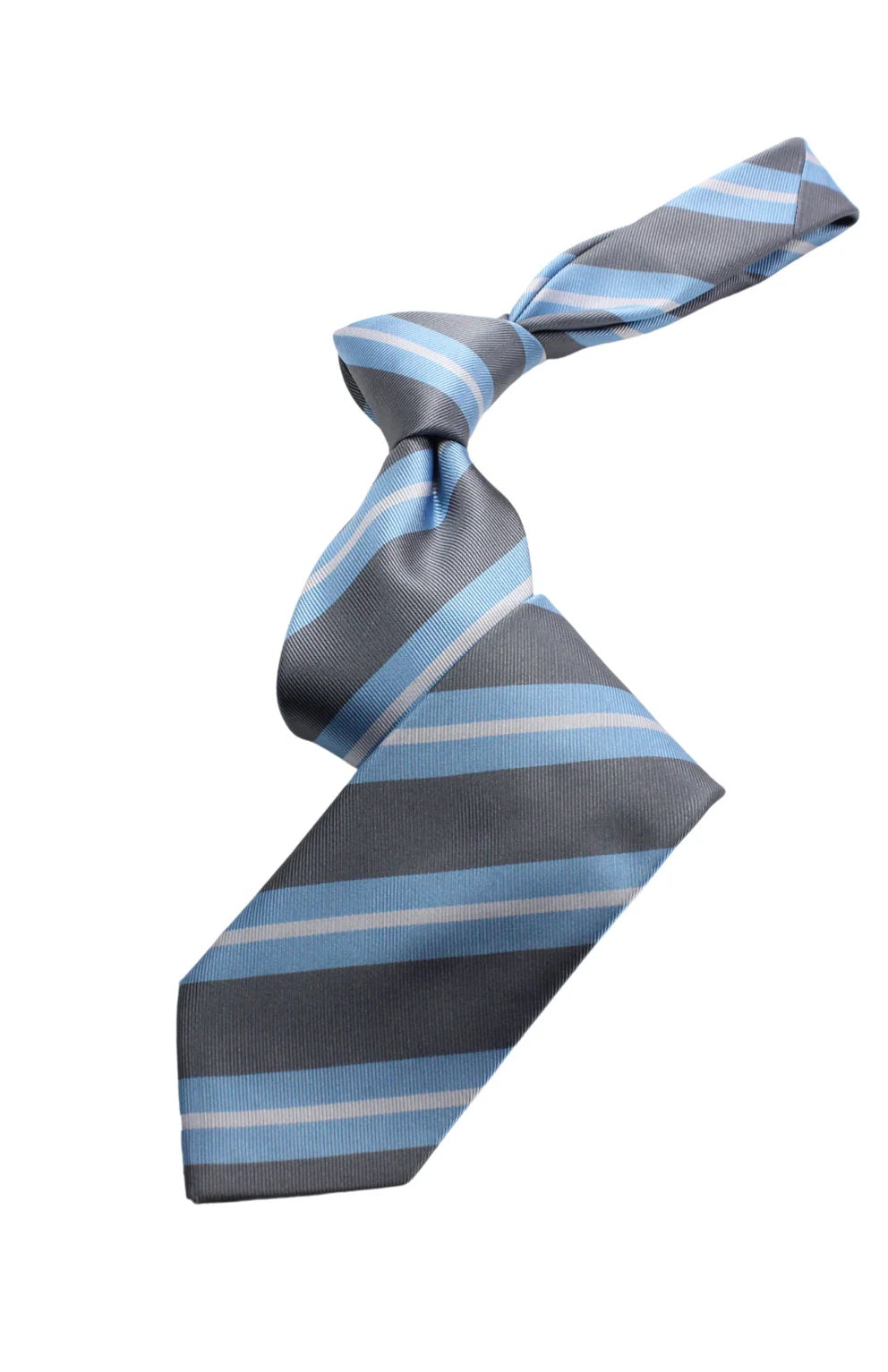 Cario Stripe A1 | Grey/Sky/White | Tie & Pocket Square