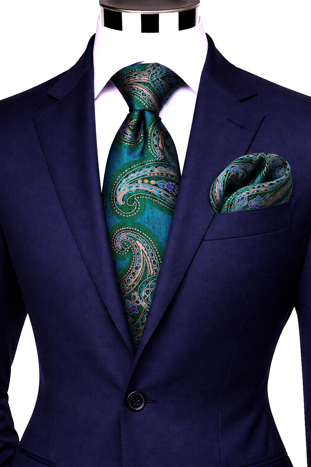 DON 5 | TURQUOISE & GREEN | TIE & POCKET SQUARE