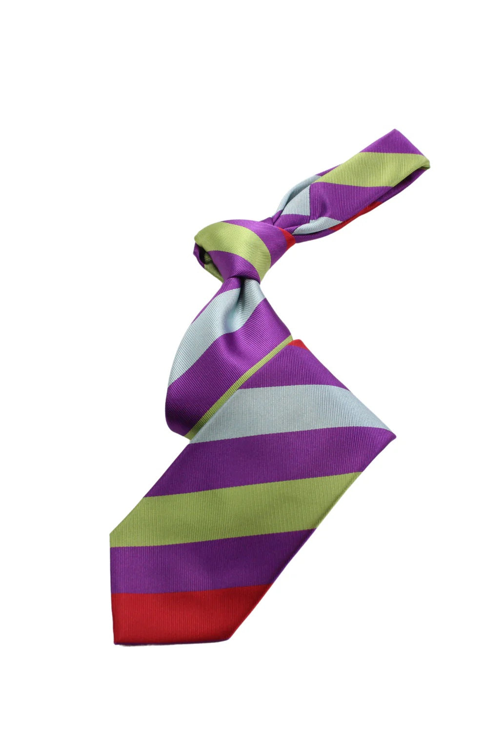 Egyptian Stripe A10 | Violet/Lime/Red/Teal | Tie & Pocket Square