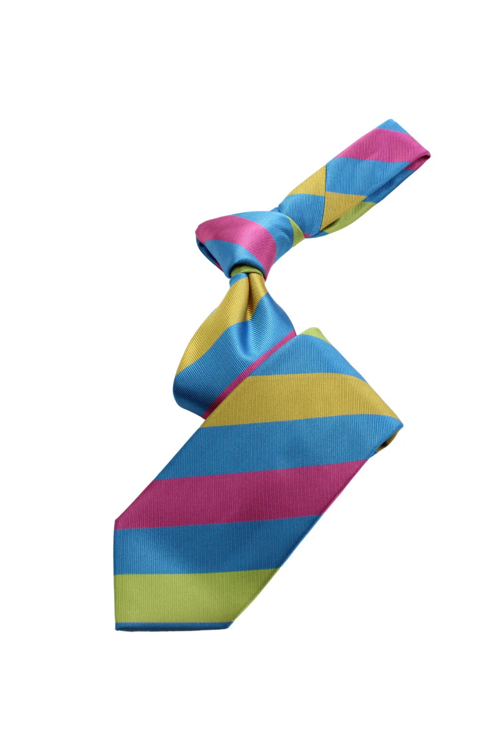 Egyptian Stripe A9 | Aqua/Yellow/Lime/Pink | Tie & Pocket Square