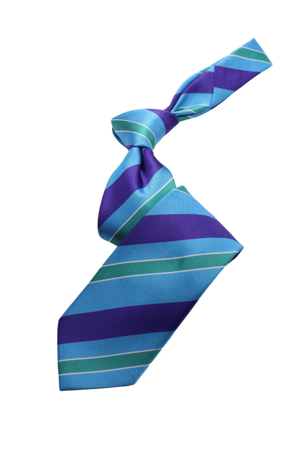 Giza Stripe A7 | Aqua/Purple/Green | Tie & Pocket Square