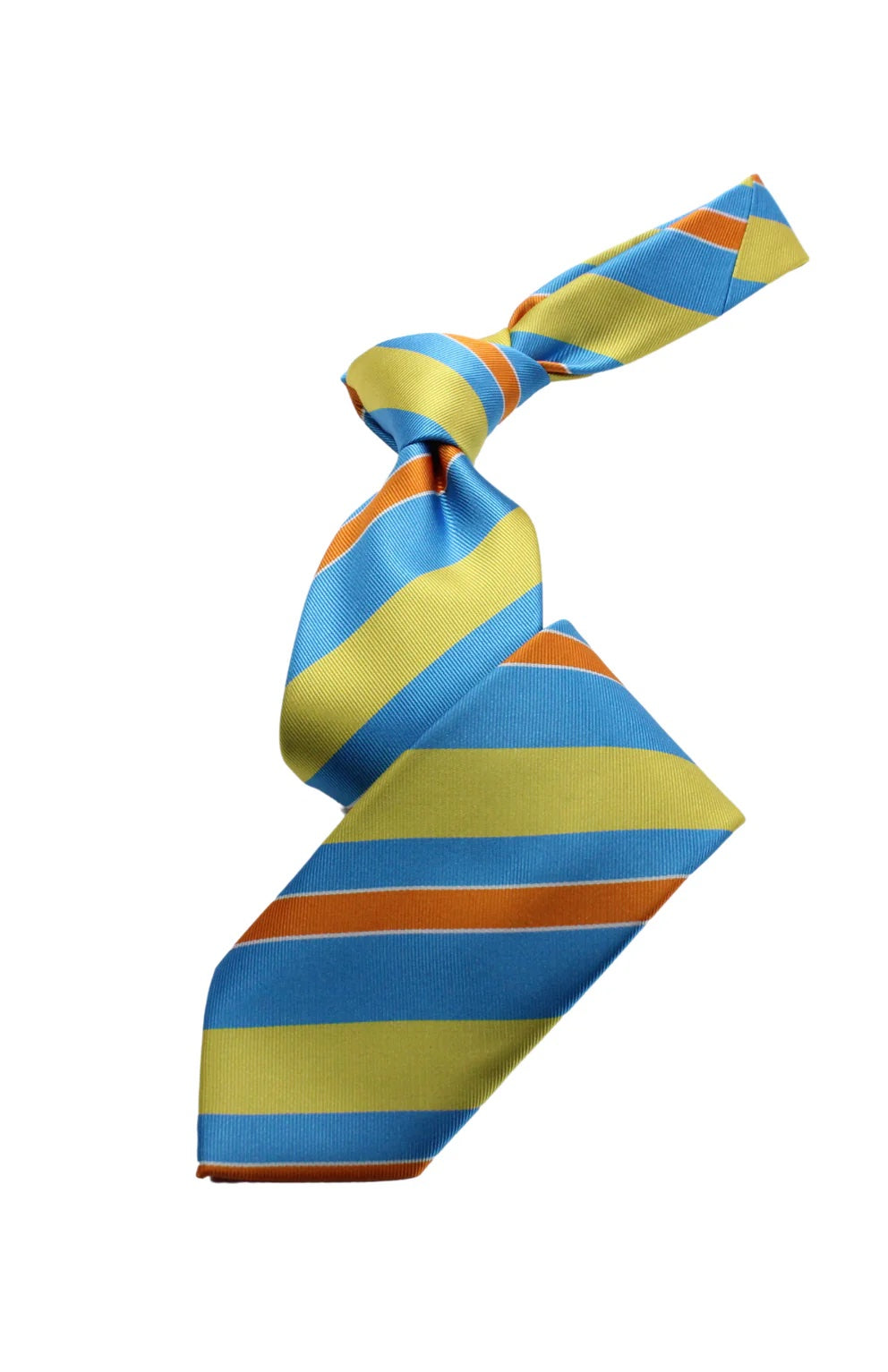 Giza Stripe A1 | Aqua/Yellow/Orange | Tie & Pocket Square