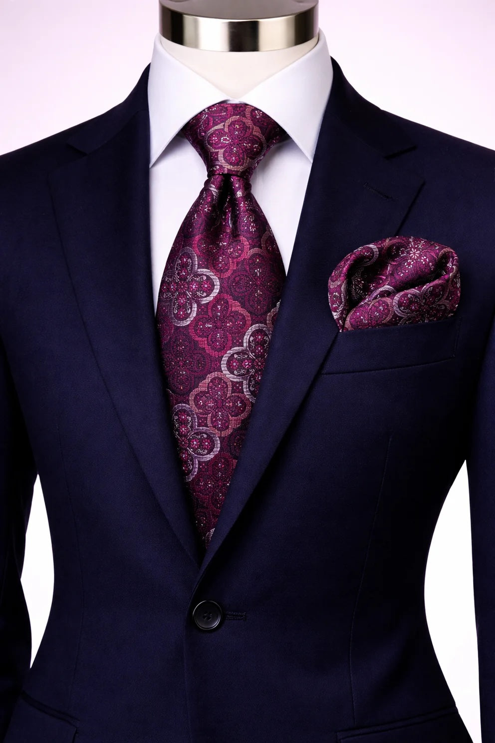 JOHNNY 5 | FUSCHIA & PINK | TIE & POCKET SQUARE