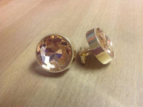 King Round Cuff Link-Coral