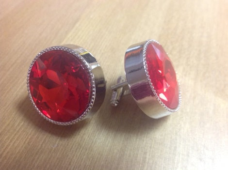 King Round Cuff Link-Red