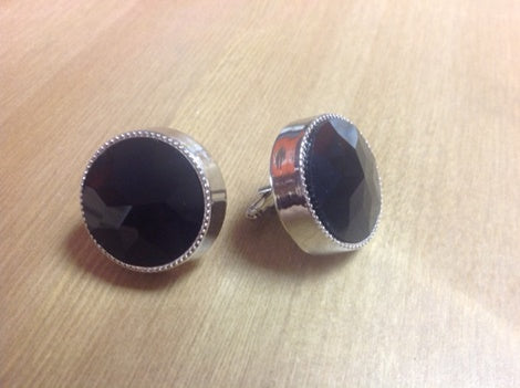 King Round Cuff Link-Black
