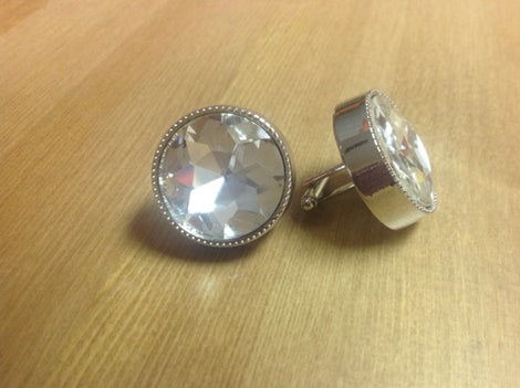 Exquisite Round Cuff Link-Clear