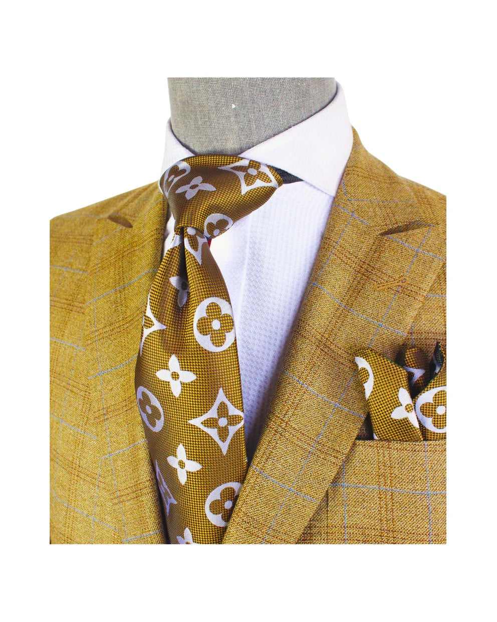 LV C8 | Beige | Tie & Pocket Square