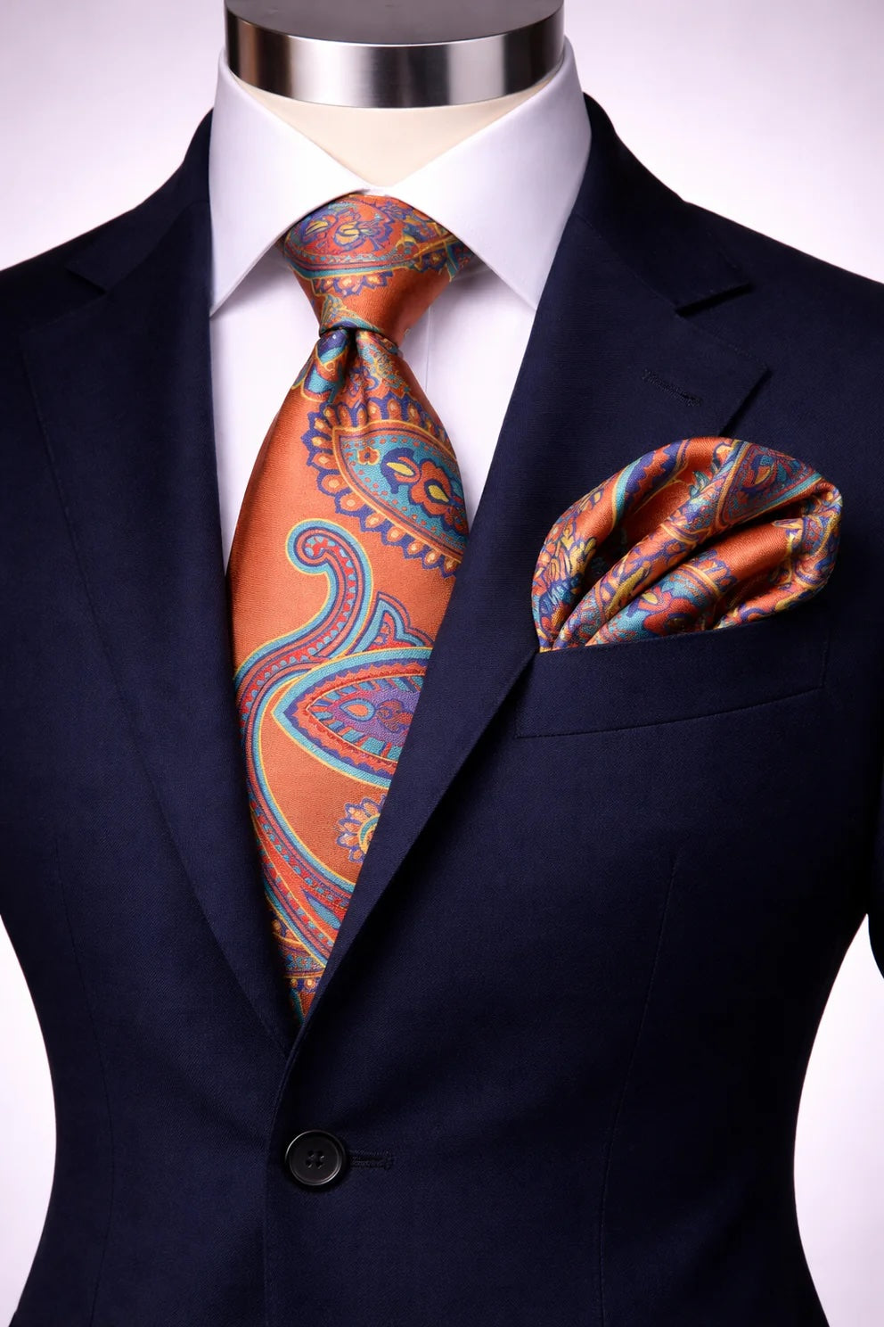 MICHAEL 3 | MULTICOLOR ORANGE | TIE & POCKET SQUARE