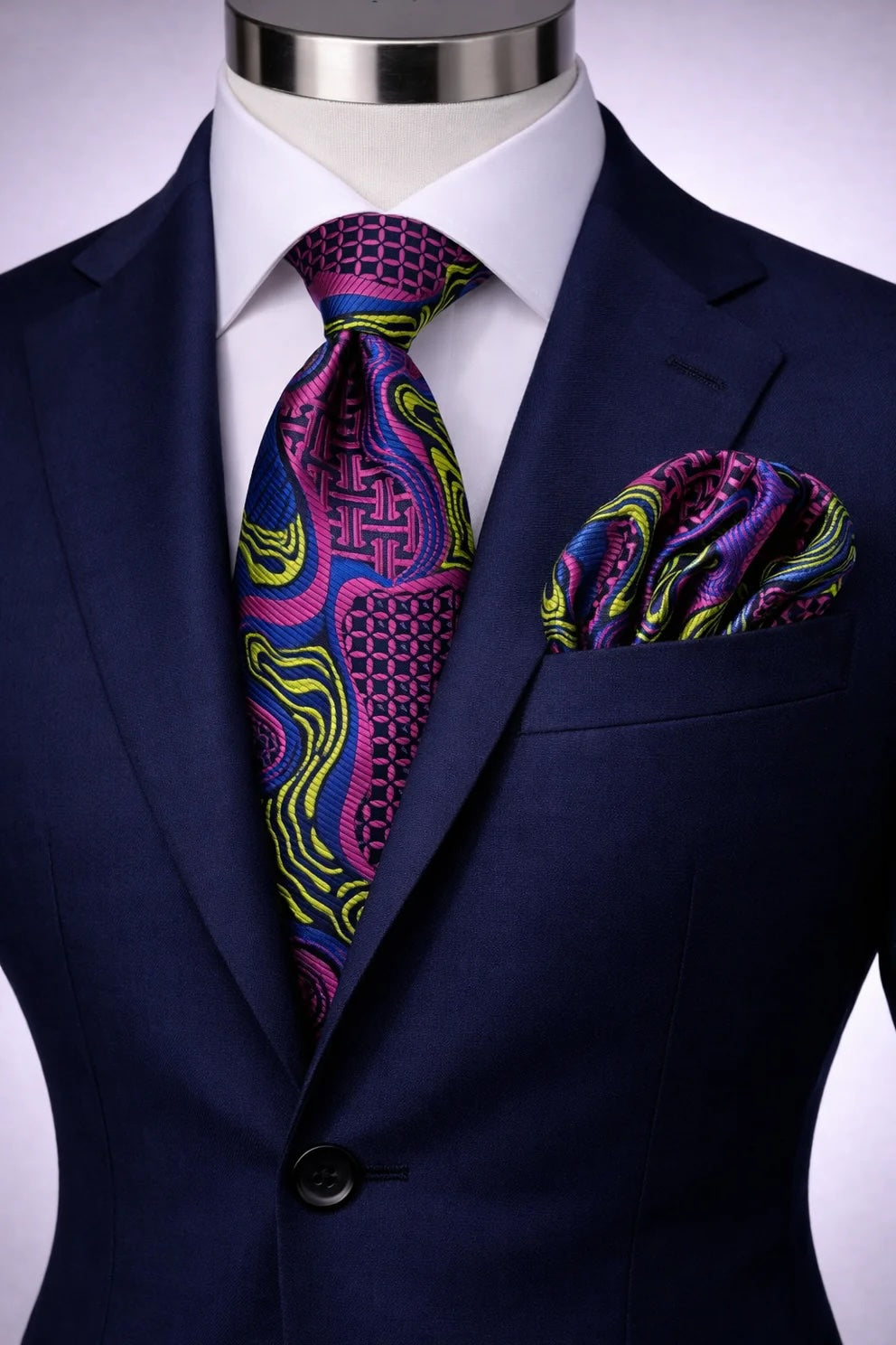 OLYMPIA 6 | ROYAL & FUSCHIA | TIE & POCKET SQAURE