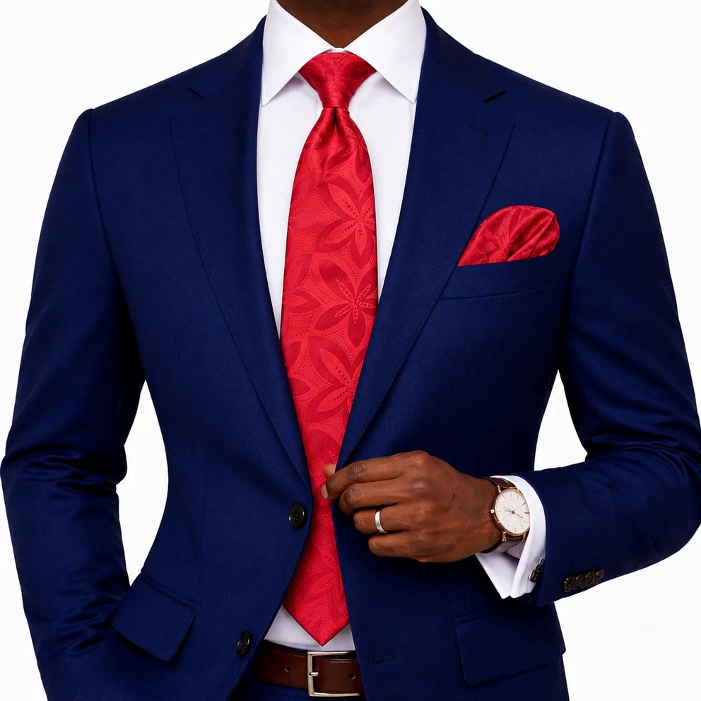 PHATOM ROSE 3 | RED | TIE & POCKET SQUARE