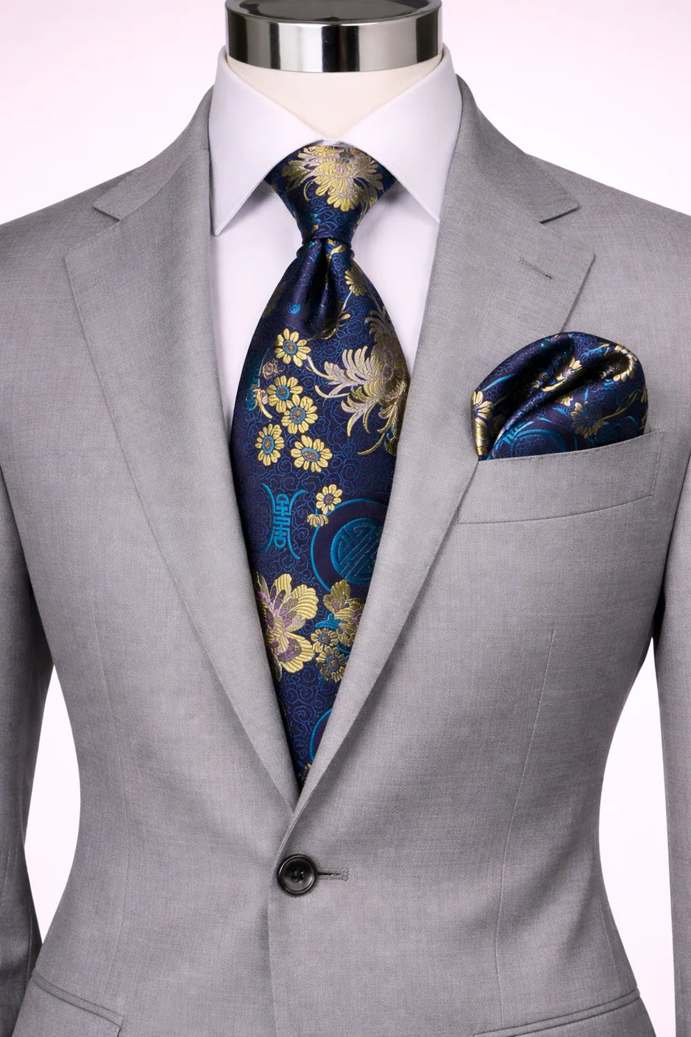 SHANGHAI 9 | TEAL & YELLOW | TIE & POCKET SQUARE
