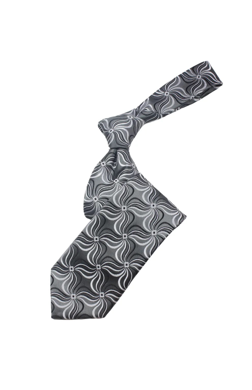Sheikh 10 | Grey & Black Geometric | Tie & Pocket Square