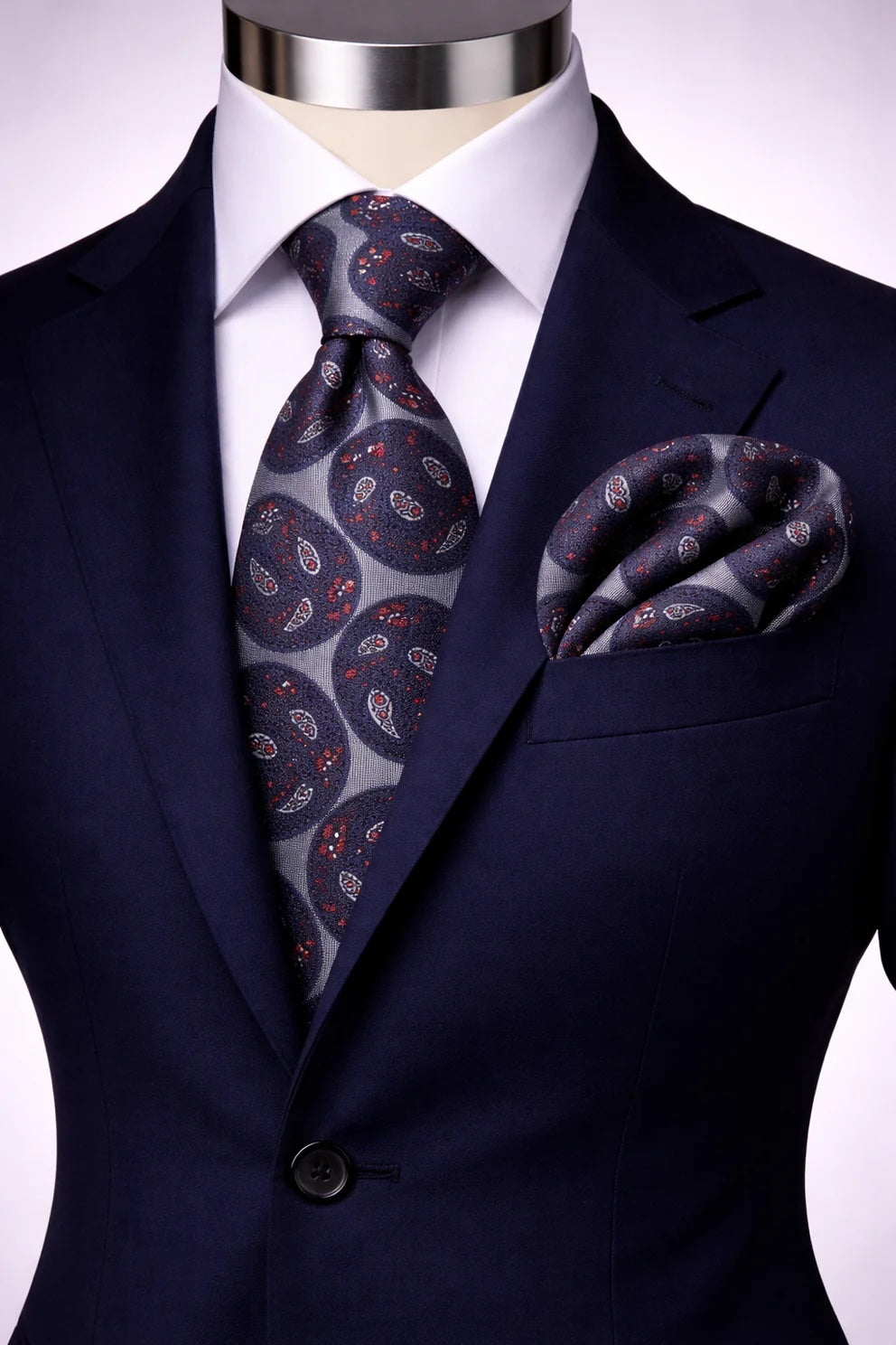 VITELLI 2 | GREY | TIE & POCKET SQAURE