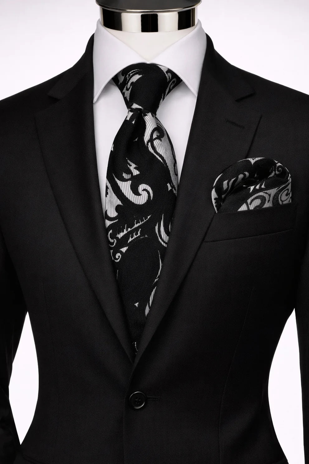 VITO 5 | BLACK | TIE & POCKET SQUARE