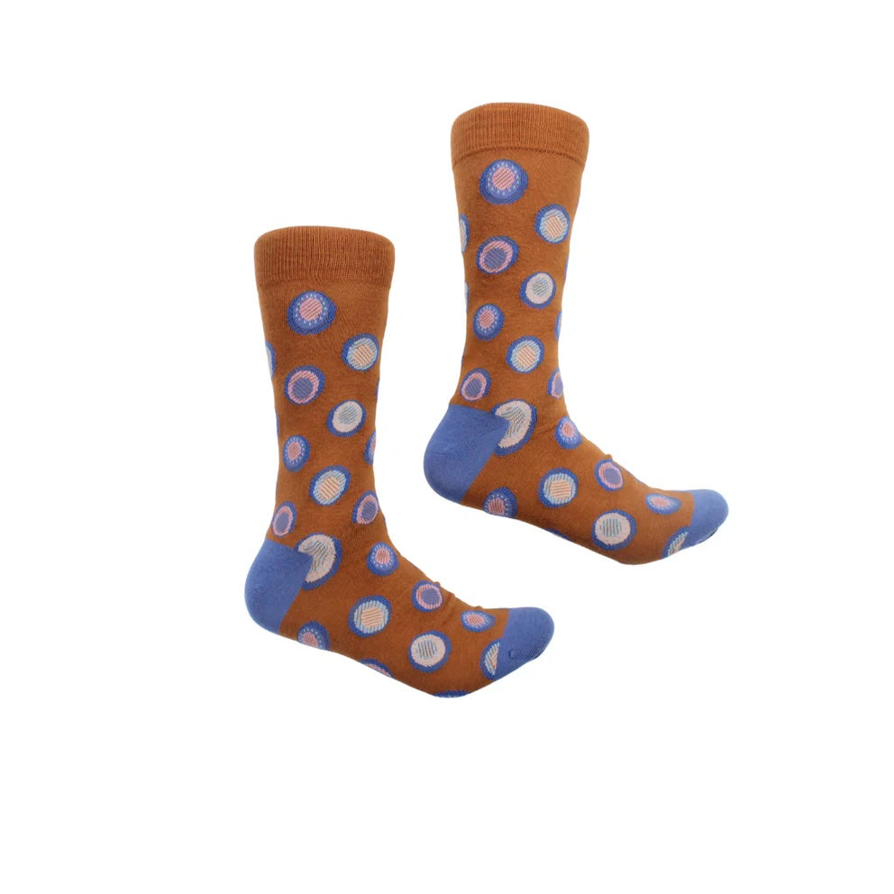 Cosmo 1 | Burnt Orange & Blue | Sock