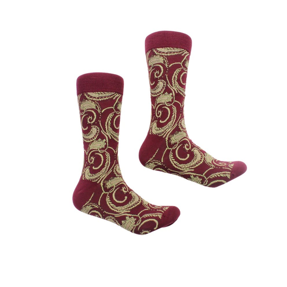 Enzo 4 | Multi Color Wine Paisley | Sock