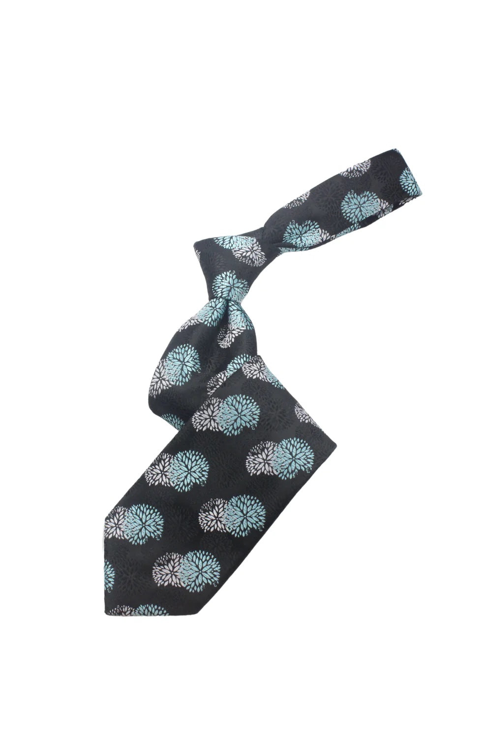 Doha 9 | Black Teal & White Floral | Tie & Pocket Square