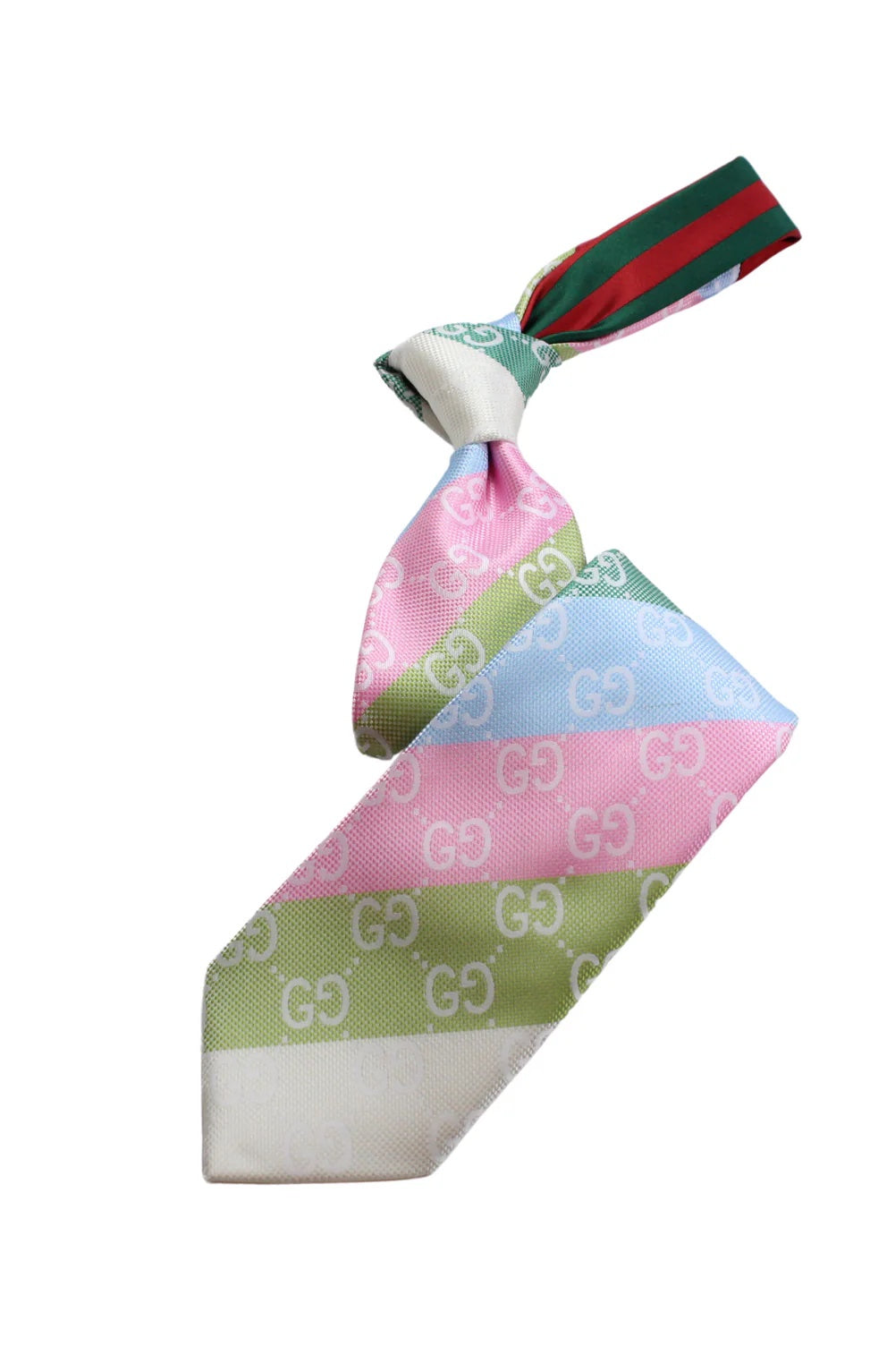 GG Stripe A6 | Green/Pink/Blue/White | Tie & Pocket Square