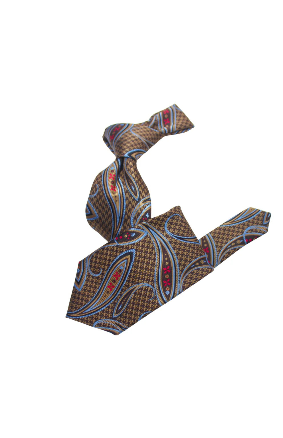 Krazy Paisley G1 | Brown & Blue | Tie & Pocket Sqaure