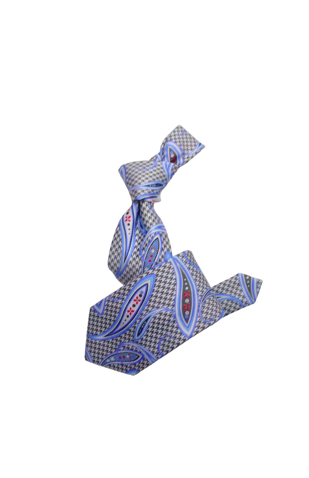 Krazy Paisley G3 | Silver Blue & Blk | Tie & Pocket Sqaure