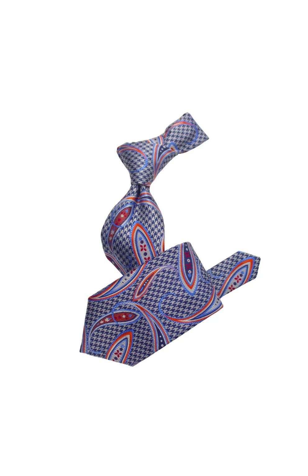 Krazy Paisley G5 | Grey Navy & Orange | Tie & Pocket Sqaure