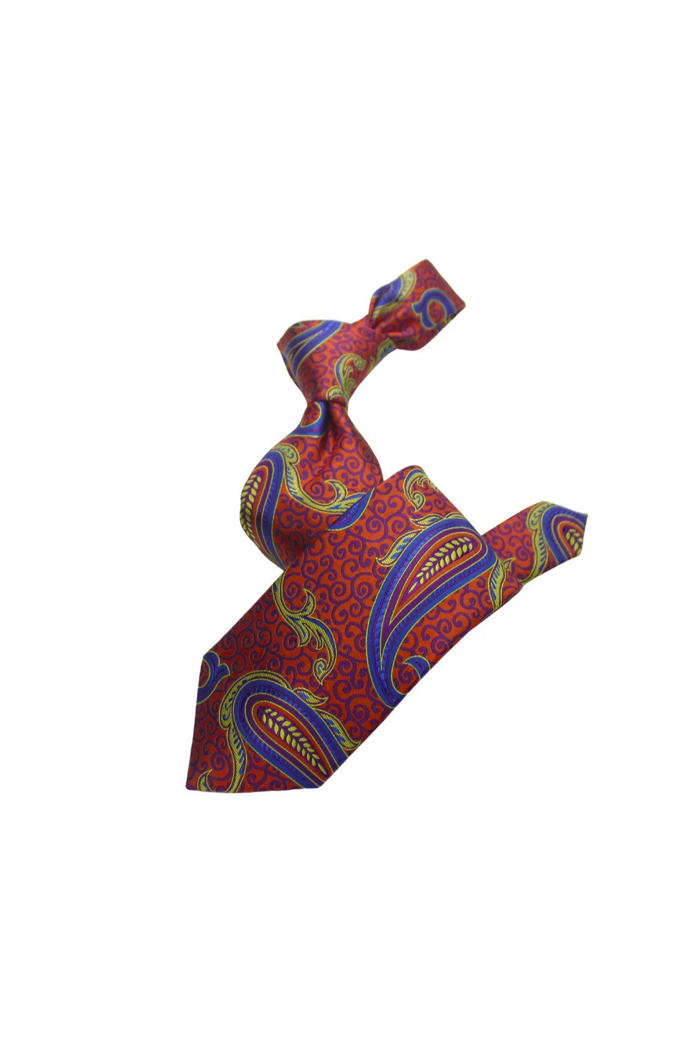 Krazy Paisley K5 | Rust Plum & Yellow | Tie & Pocket Sqaure