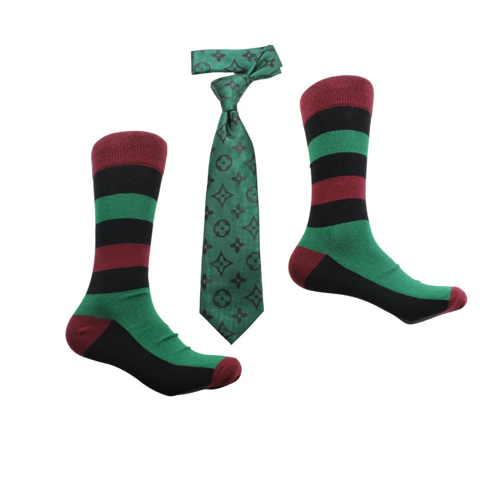 LV B8 & Italian Stripe A4 | Tie & Sock Combo