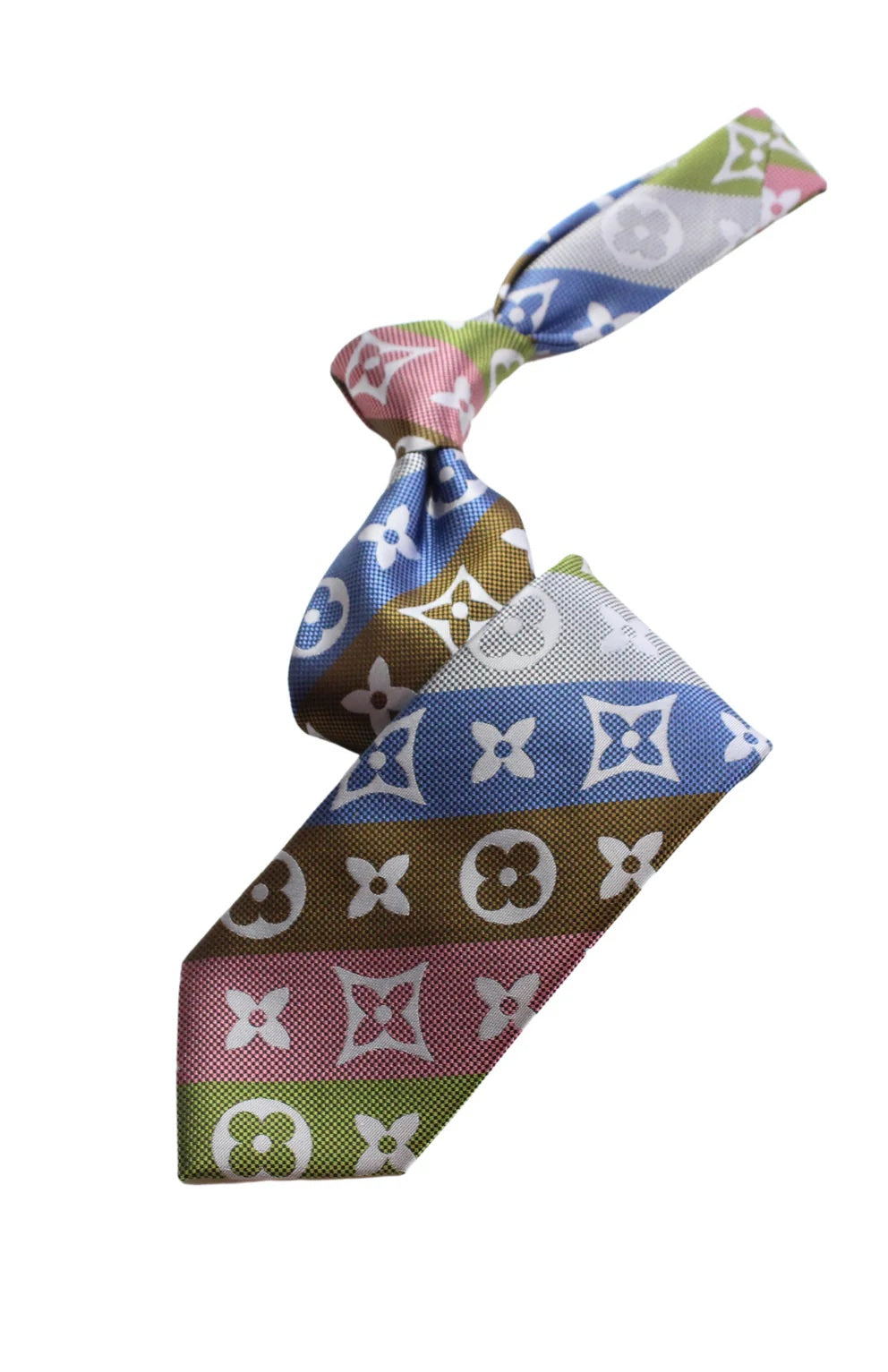 LV Stripe A5 | Tan/Pink/Blue/Green | Tie & Pocket Square