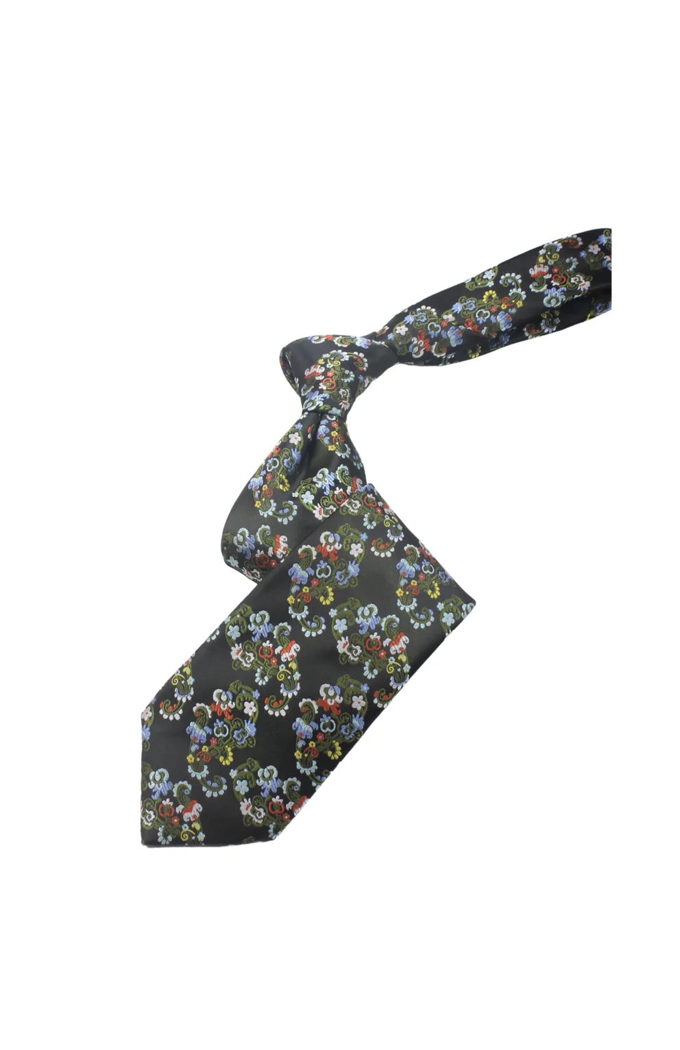 Miracle Garden 7 | Multi Color Olive Paisley | Tie & Pocket Square