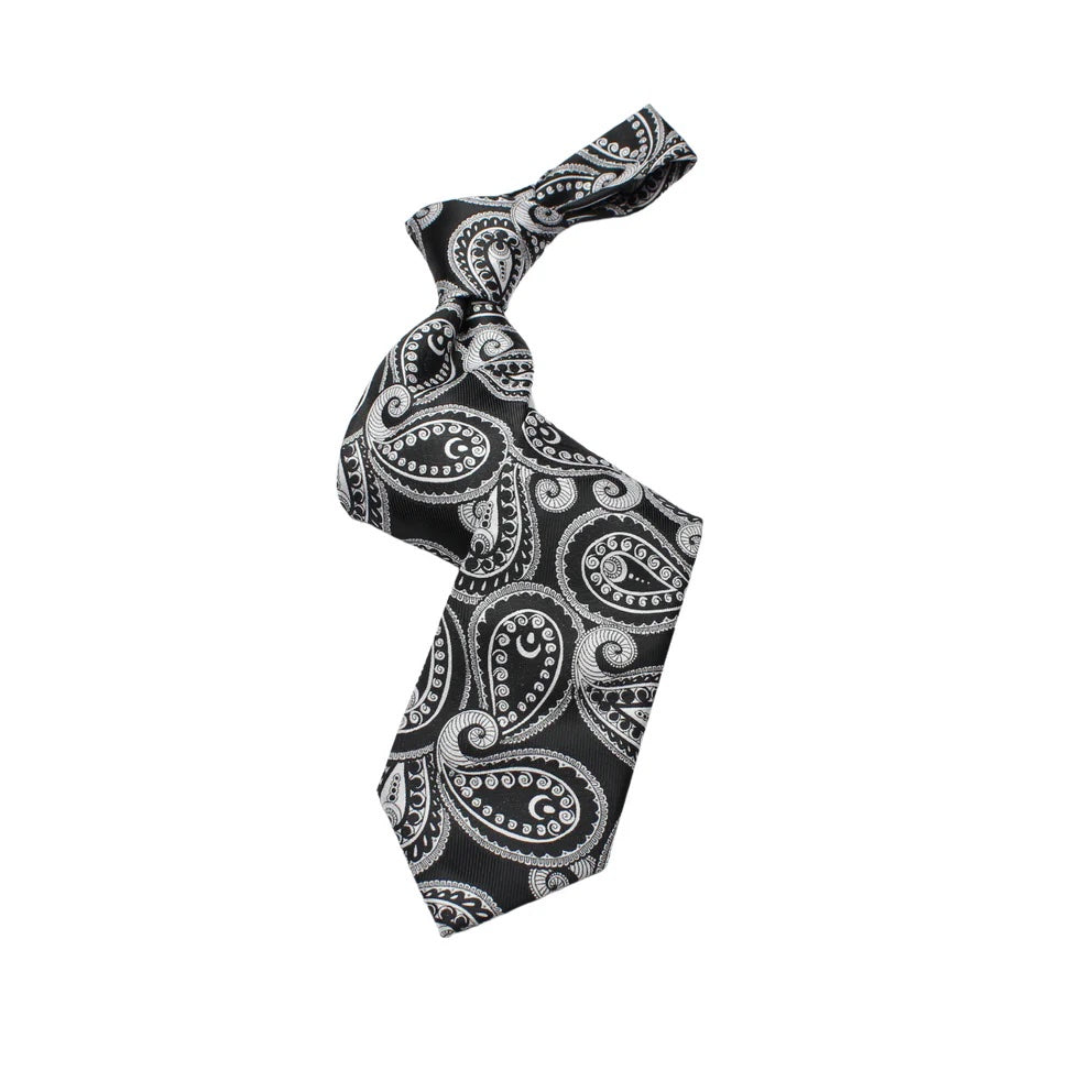 MIB A6| Black & White Paisley | Necktie