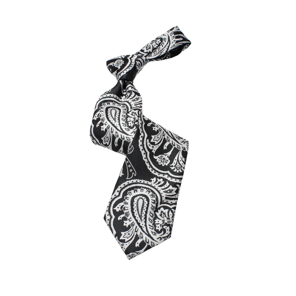 MIB A9| Black & White Paisley | Necktie