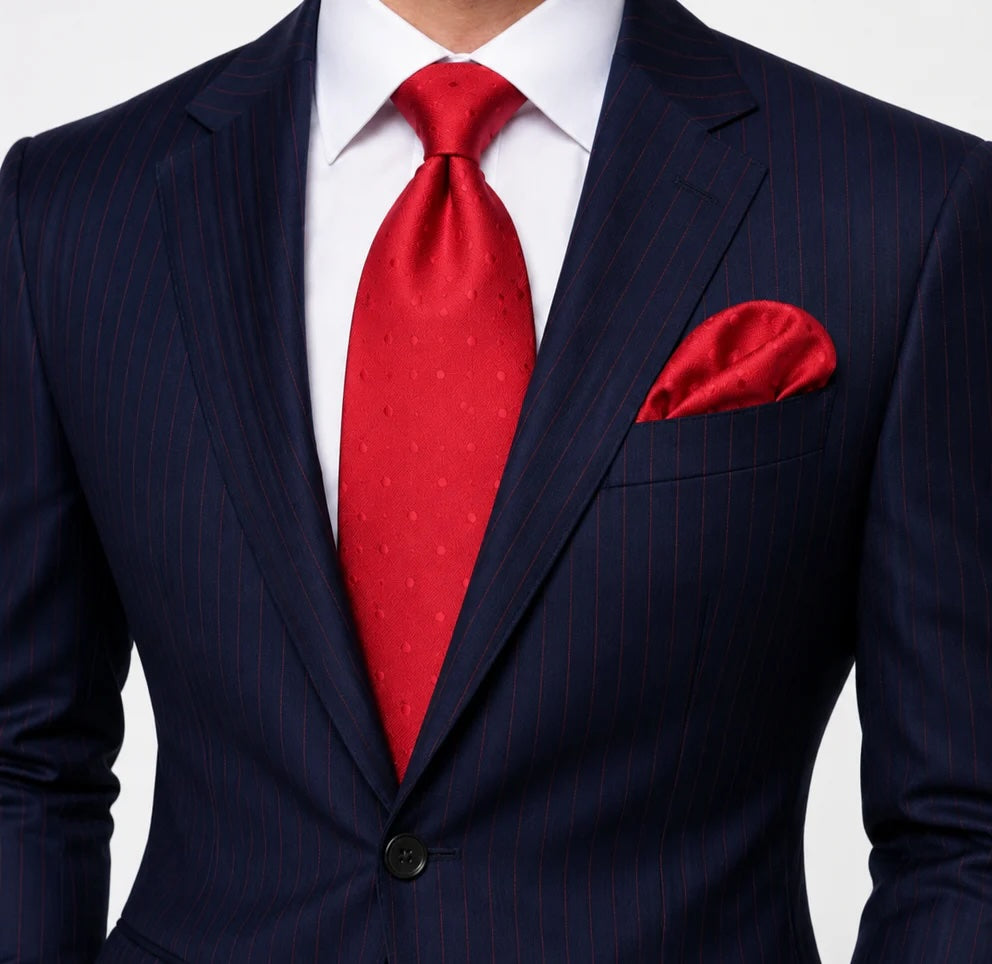 Pindot Solid A2 | Red Solid Dot | Tie & Pocket Square