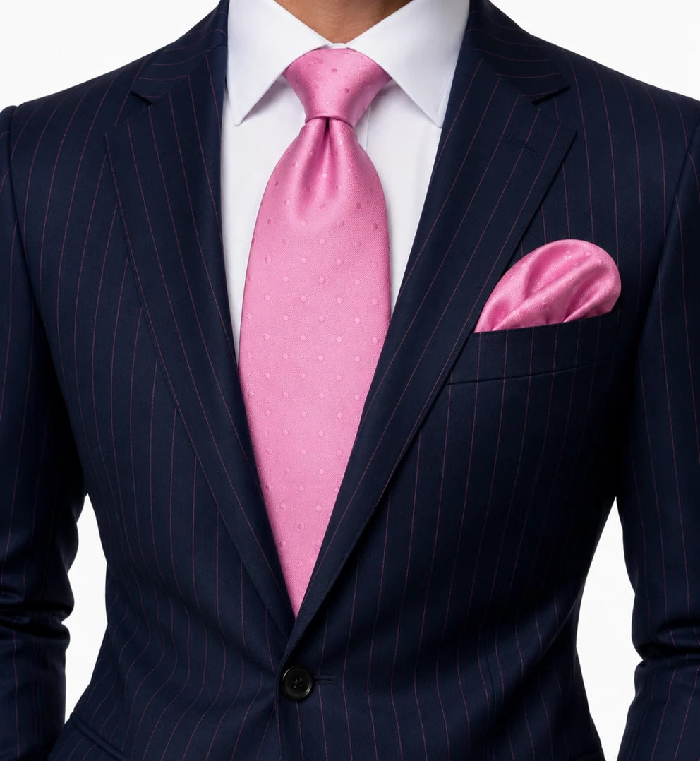 Pindot Solid A4 | Pink Solid Dot | Tie & Pocket Square
