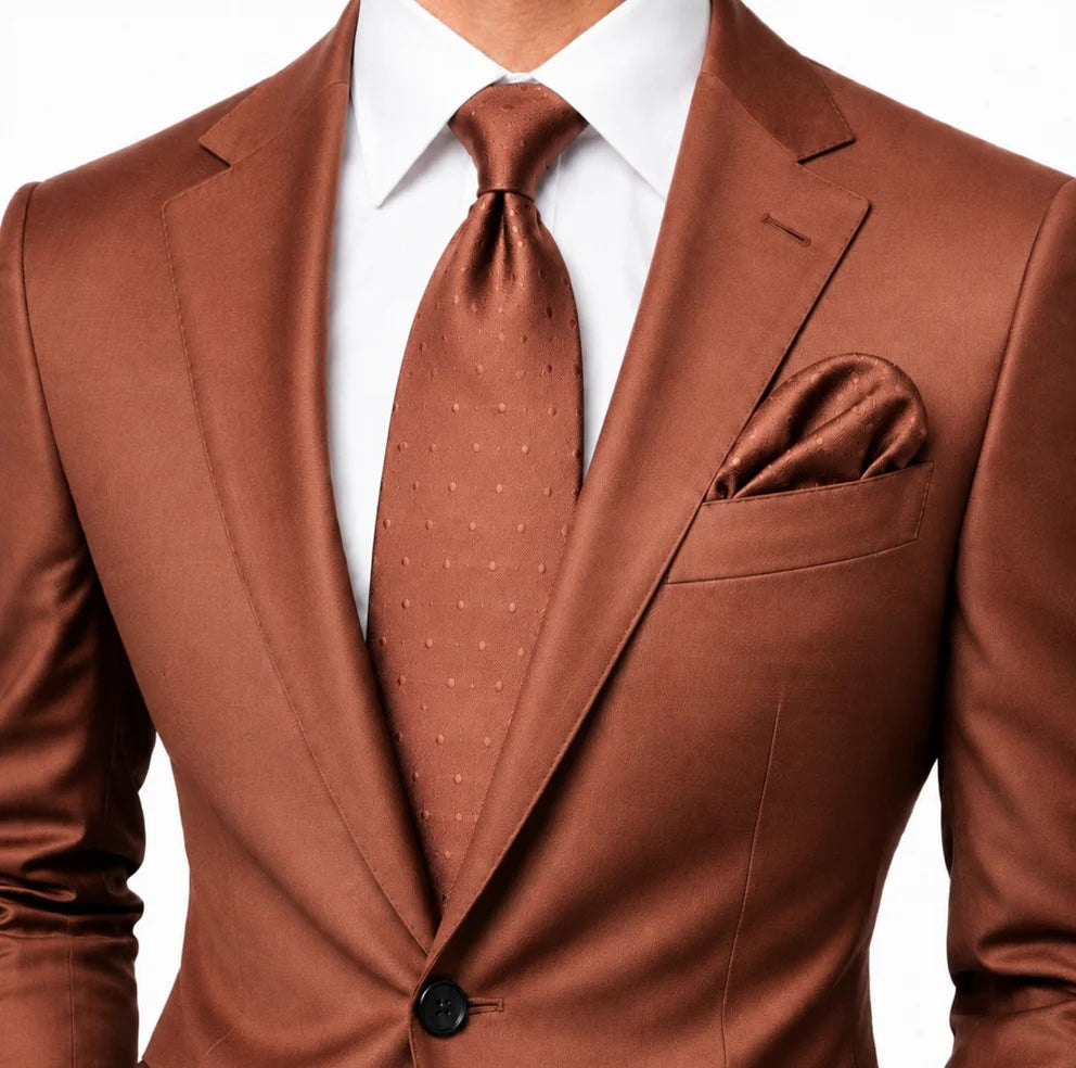 Pindot Solid B7 | Rust Solid Dot | Tie & Pocket Square