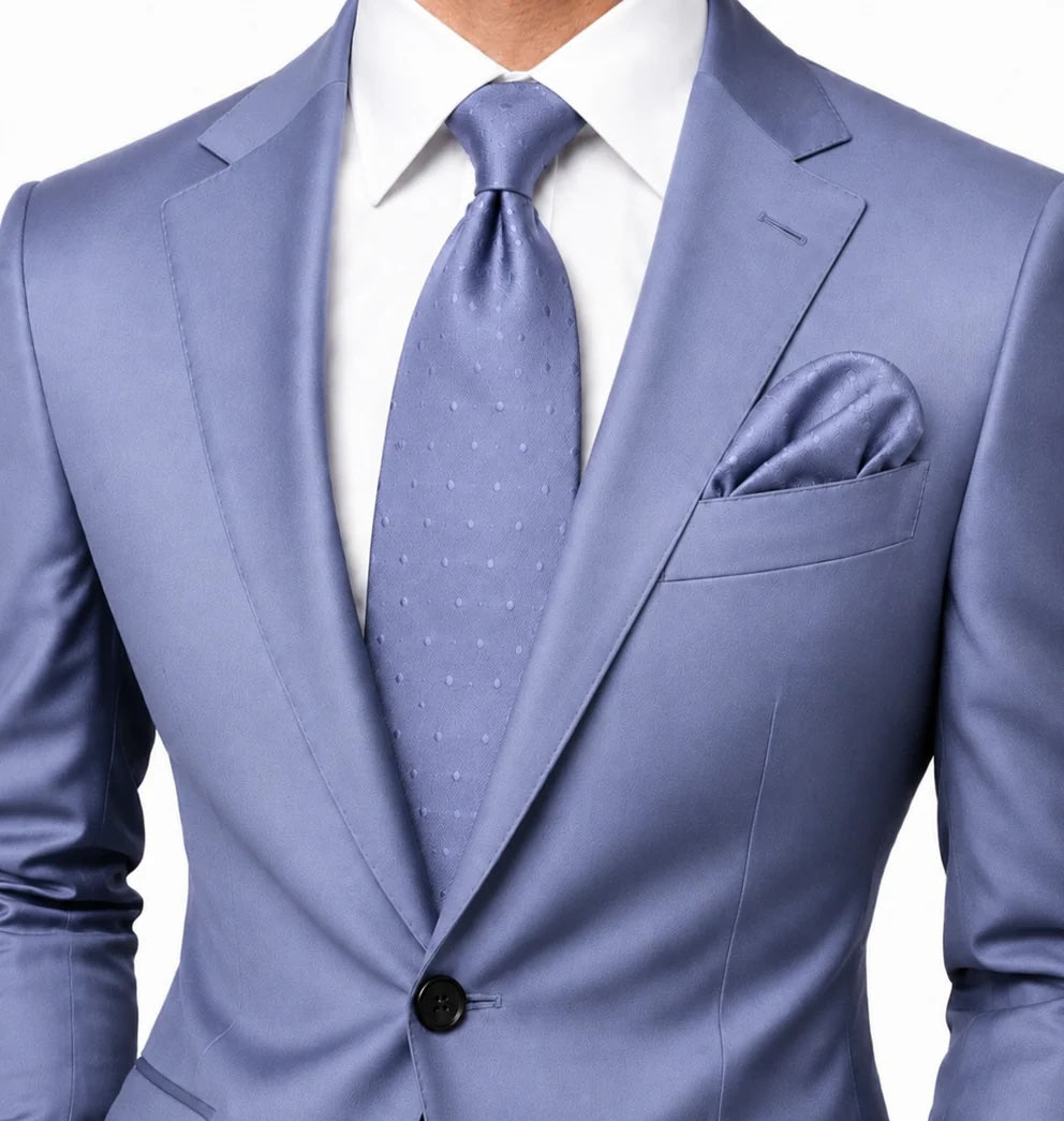 Pindot Solid B9 | Grey Solid Dot | Tie & Pocket Square