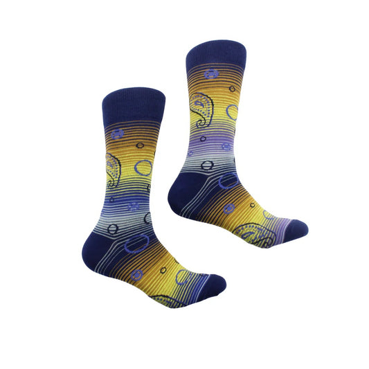 Kuwait 1 | Navy & Yellow Paisley | Sock
