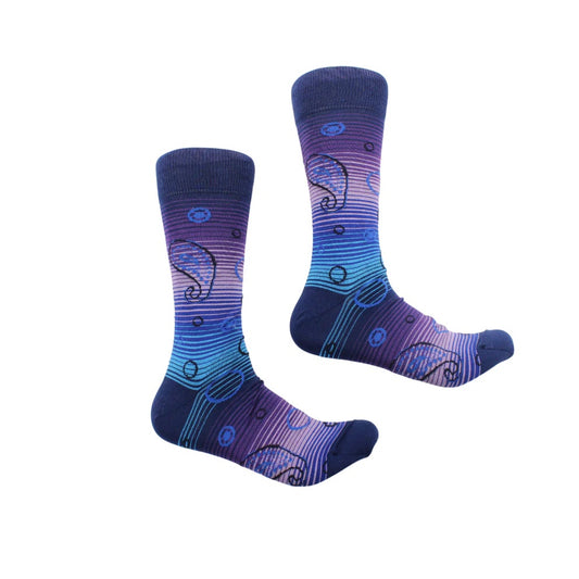 Kuwait 5 | Navy & Purple Paisley | Sock