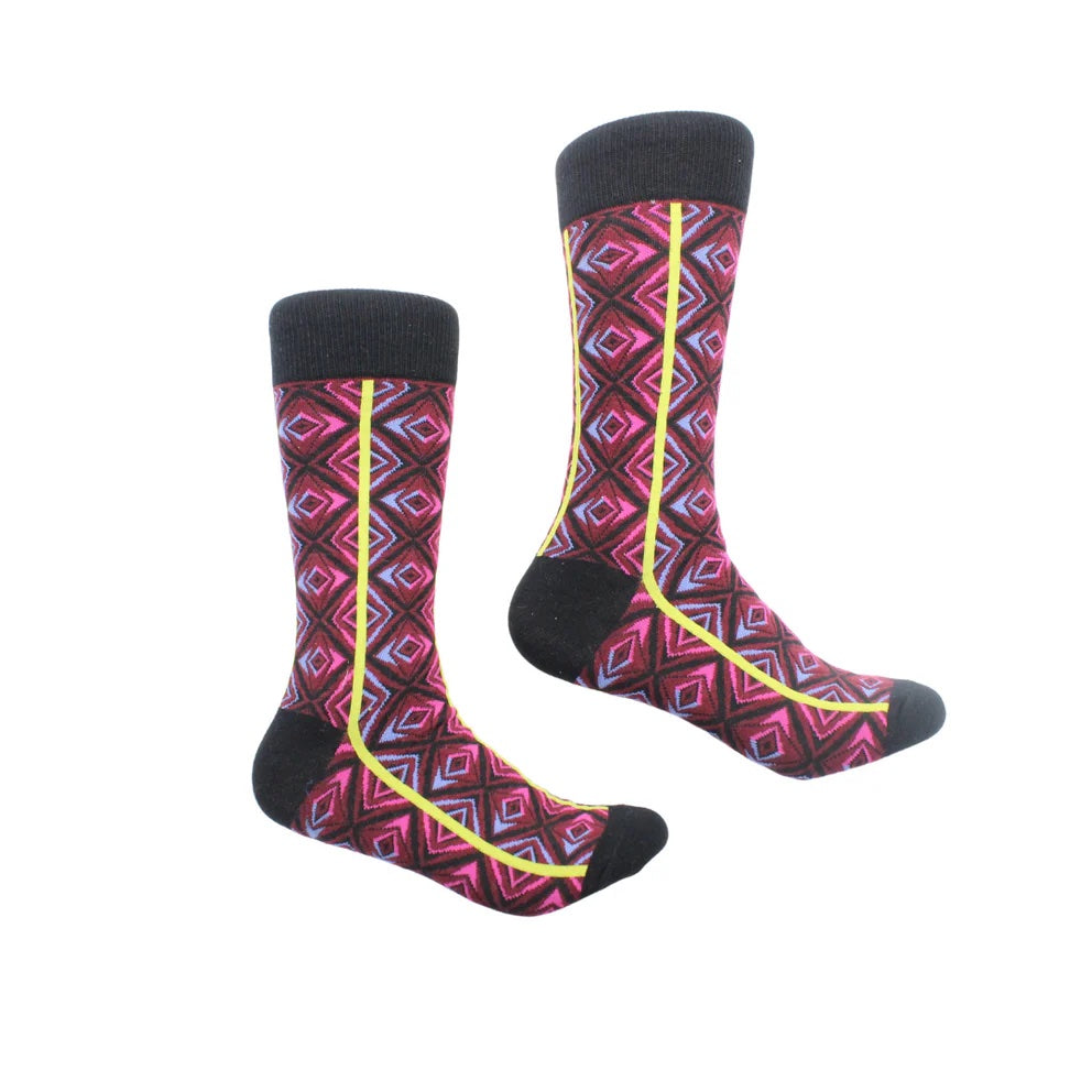 Finland 2 | Black & Wine Geometric | Sock
