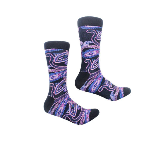 Rwanda 2 | Multi Color Navy Paisley | Sock (SIZE 7-9)