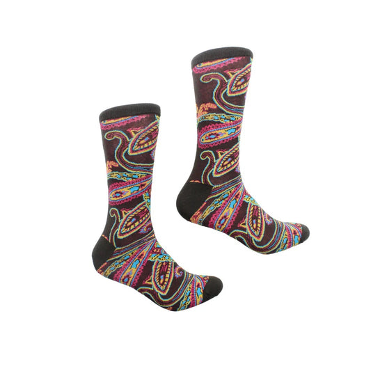 Rwanda 3 | Multi Color Brown Paisley | Sock (SIZE 7-9)