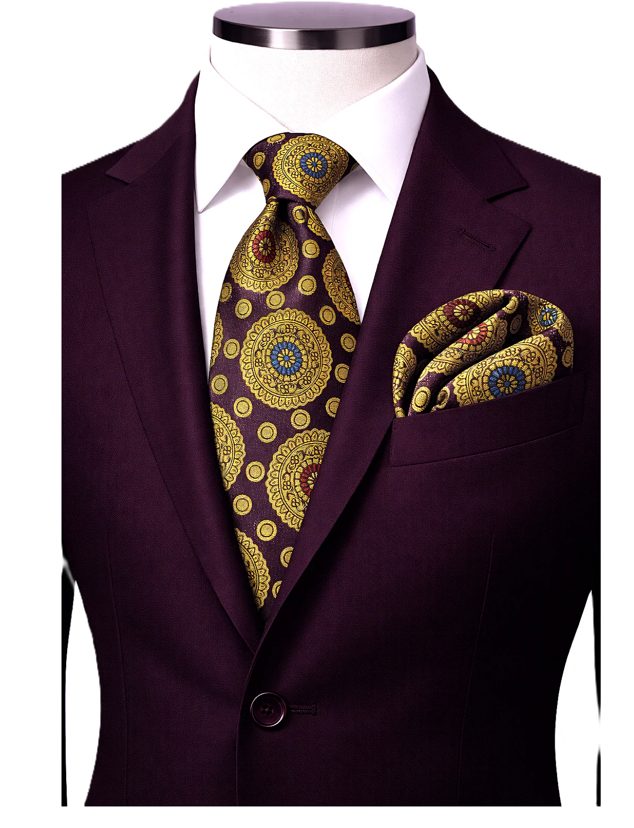 ANTHONY 4 | WINE & GOLD | TIE & POCKET SQUARE